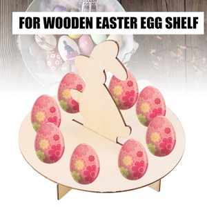 Wooden Easter Egg Shelf Storage Holder Eggs Tray Rack Christmas