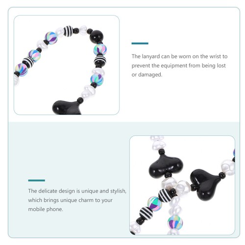 Téléphone du cœur perlé Téléphone Lanyard STRAP STRAPE DE THALEUR DE THALEURS - Zdjęcie 9 z 12