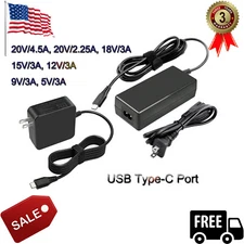 Universal 90W USB-C Type-C AC Adapter PD Power Supply Laptop Charger Cable Cord