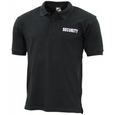 MFH Poloshirt schwarz Security Aufdruck Sicherheitsdienst Ordner Polo Shirt