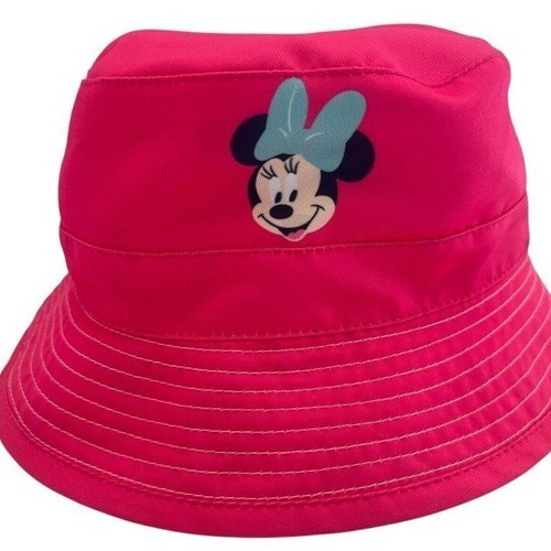 Disney Junior Minnie Bucket Sun Hat Pink Reversible Travel Vacation Parks