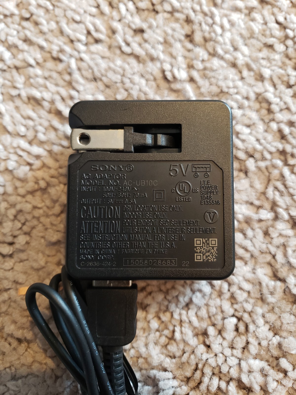 Geniune Sony ACUB10C AC Adaptor USB Power Adapter For Mirrorless