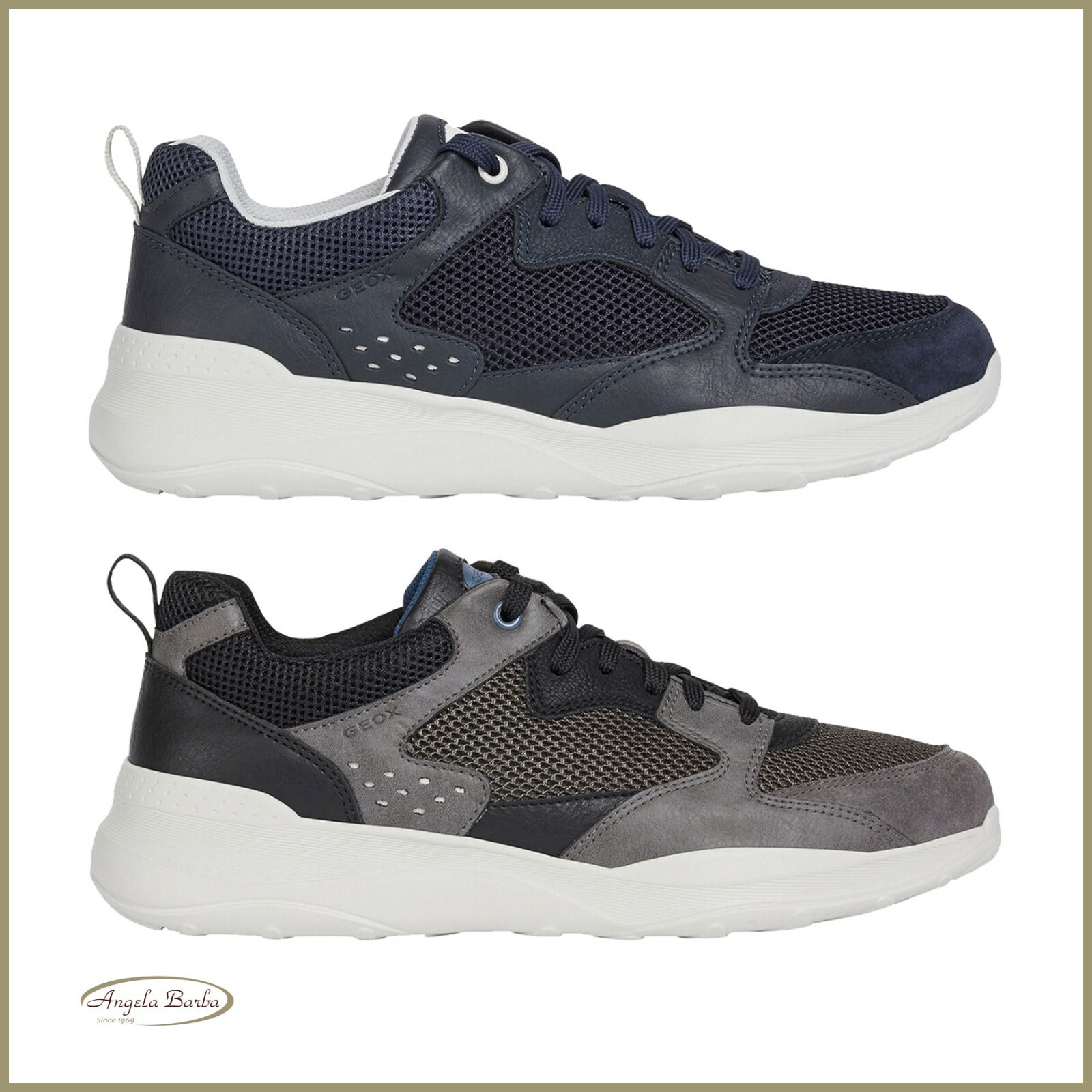 Geox Men\u0026#039;s Shoes Sneakers Sports Running Leather Canvas Allenio Summer  for | eBay