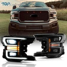 VLAND LED Headlights Assembly For 2018-2020 Ford F-150 Front Lamps w/Sequential