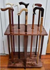 Solid wooden Rack for Walking Canes Sticks Storage Clubs Display Stand Handmade