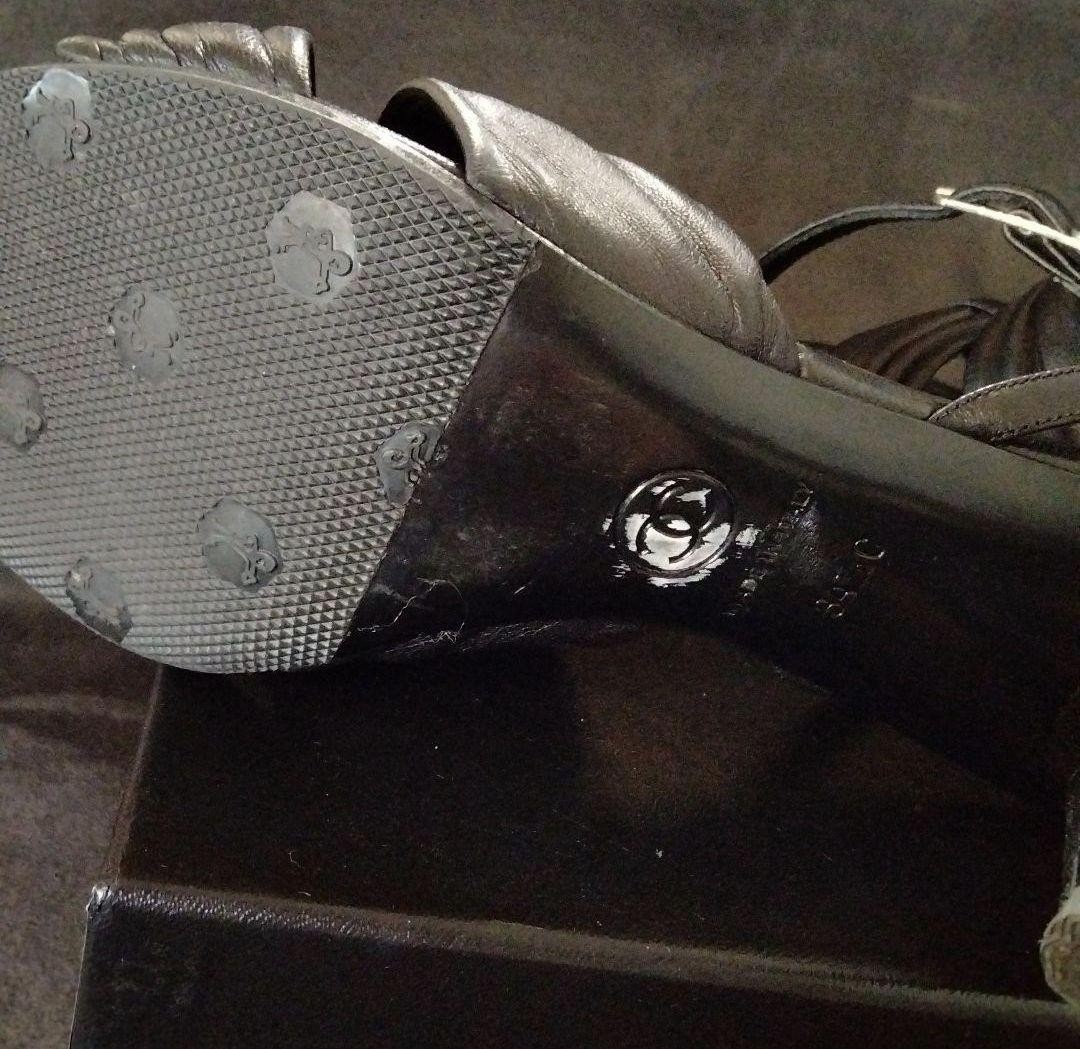 Chanel Thick Heel Pumps Black With Strap Size 34 US About4 For Women thumbnail 4