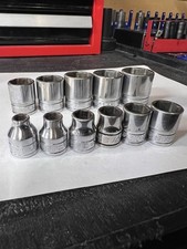 Snap On 3/8 in Drive SAE Socket Set 11 Piece Chrome Steel
