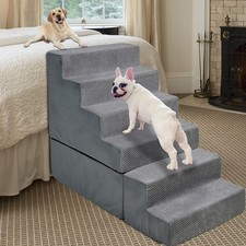 Dog Stairs for High Beds 28-30 inches Tall, 6-Step Dog Stairs for Small Large...