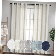 Beige Linen Curtains 105 Inches Long for Living 52"W x 105"L Pack of 2 Tan