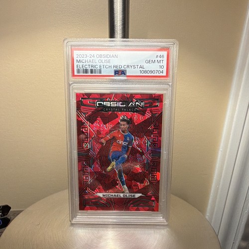 Michael Olise [Red Crystals Electric Etch] #46 2023 Panini Obsidian card