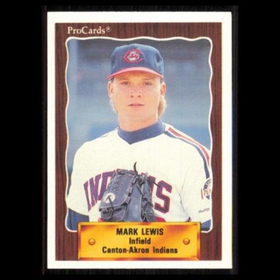 Mark Lewis #1299 1990 ProCards Canton-Akron Indians Baseball Card MLB NM