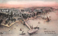 Bird's Eye View of Celoron Park Harbor Ferris Wheel New York 1906 UDB Postcard