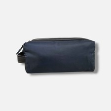 Christian Dior Men Blue Black Faux-Leather Toiletry Travel Pouch Bag