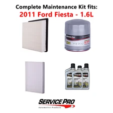 2011 Ford Fiesta 1.6L Complete Oil, Air & Cabin Filter Kit (5W-20)