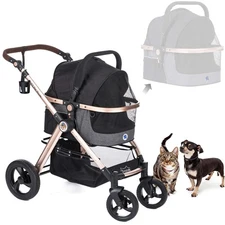 Pet Rover Prime 3-in-1 Luxury Dog/Cat Stroller (Travel Carrier + Car Seat +St...