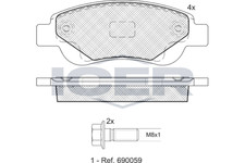 Bremsbeläge für Peugeot 107 PM PN 108 Citroen C1 II PA PS Toyota Aygo ab 05->