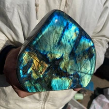 4.1lb Natural Labradorite Quartz Crystal Freeform Mineral Specimen Healing