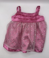 Build A Bear Fancy Party Dress Hot Pink Silver Sparkle