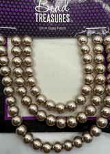 Bead Treasures 6mm Round Glass Pearls Champagne