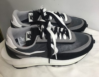 Nike D Waffle Sakai Black Sneaker White And Gray Double Laces New Men 6.5