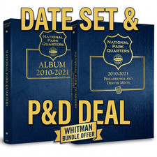 National Parks Quarters Date Set + P&D 2010-2021 Whitman 3056 /3057 Albums DEAL