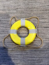 Decorative Life Preserver Ring - 10in x 10in, Yellow