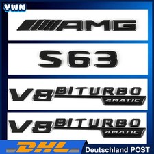 S63 V8BITURBO4matic Schwarz Schriftzug Emblem für Mercedes Benz AMG S63 V8BITURBO4matic Schwarz Schriftzug Emblem für Mercedes Benz AMG