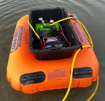 Hookah diving 12-volt 2 diver Elite series compressor w/Raft dual 50' hoses