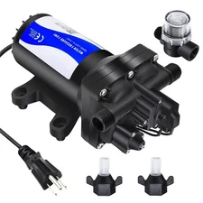 Water Pressure Booster Pump 110v Inline Water Pump 75psi 5.5 GPM Self Priming...