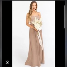 Show Me Your Mumu Lauren Tie Back Maxi Dress SZ M Dune Beige Bridesmaid Dress
