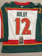 JSA COA MATT BOLDY Signed Autographed Minnesota Wild Hockey Jersey USA