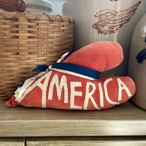 Handmade America Applique Heart Shaped Pillow Americana Maggie Bonanomi Design