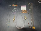 Lot of Vintage Costume Jewelry Gold And Silver Tone Necklace Earring Watch 10pcs