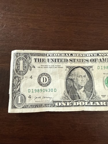 Birthday Anniversary April 30 1989 D19890430D 2017 $1 Dollar Bill Fancy Serial - Picture 4 of 6