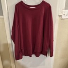 Time And Tru Crewneck Burgundy Sweatshirt Size XXL With Side Slits — photo 1