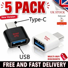 5x Type C to USB Adapter 3.0 USB-C 3.1 Male OTG, Female Data Connector Converter
