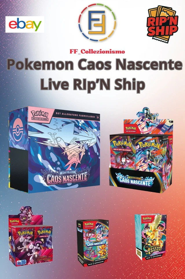 [ LIVE ] [ RIP'N SHIP ] Aste Buste da Display di Pokemon Caos E Rivali