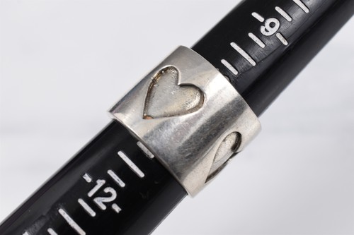 Handmade Studio Sterling Heart Cutout Wide Band Ring Sz 11-1/4 6.3g - Picture 2 of 7