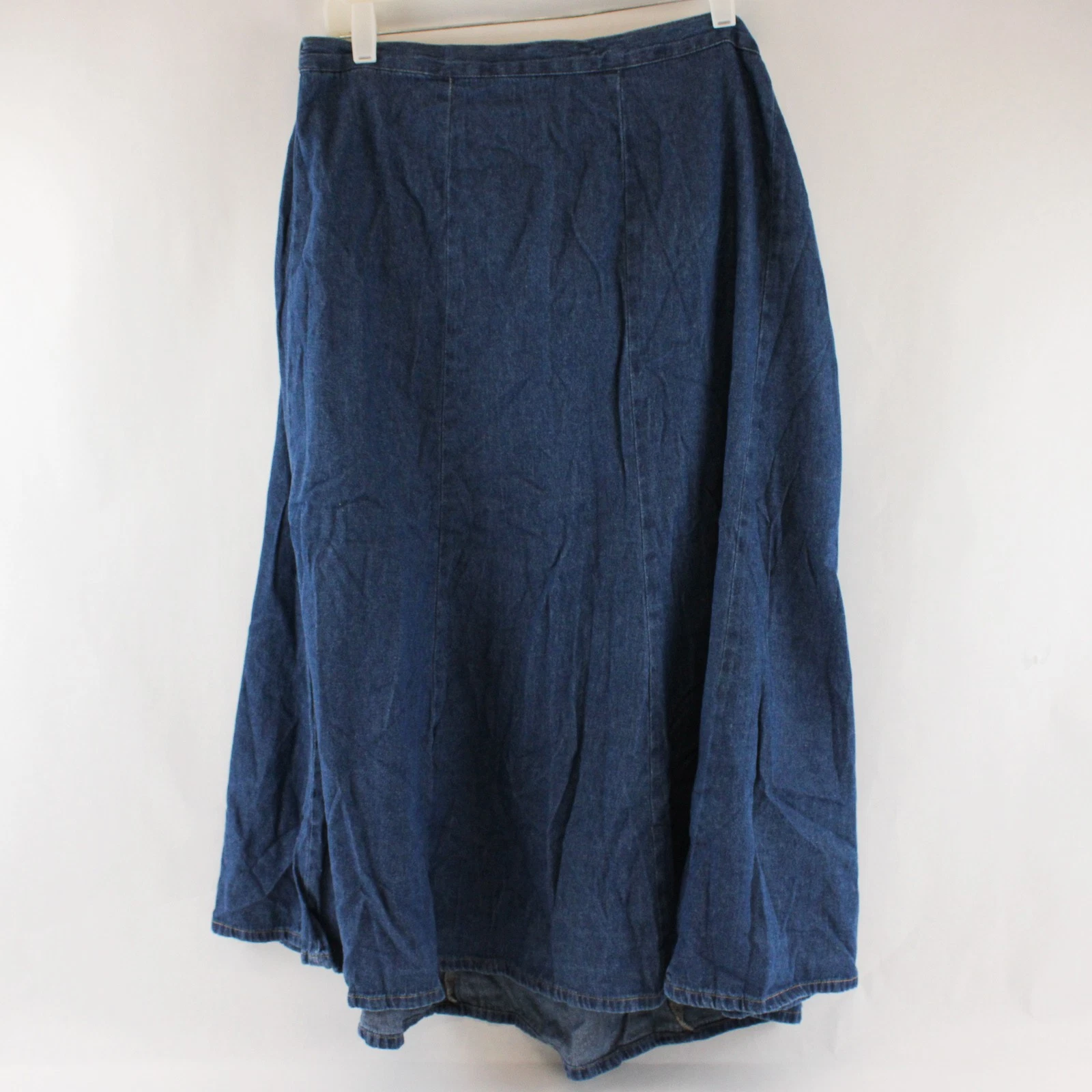 NWT VTG Classic Elements Women's 20W Blue A-Line 100% Cotton Denim Maxi Skirt