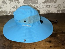 NEW SunShade Ponytail Hole Snap Wide Brim Sun Hat Boat Beach Pool Gardening