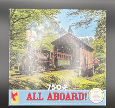 All Aboard 750-Piece Jigsaw Puzzle Train design