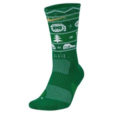 NIKE Youth Elite Basketball Crew Socks sz Small 3Y-5Y Green Christmas Edition