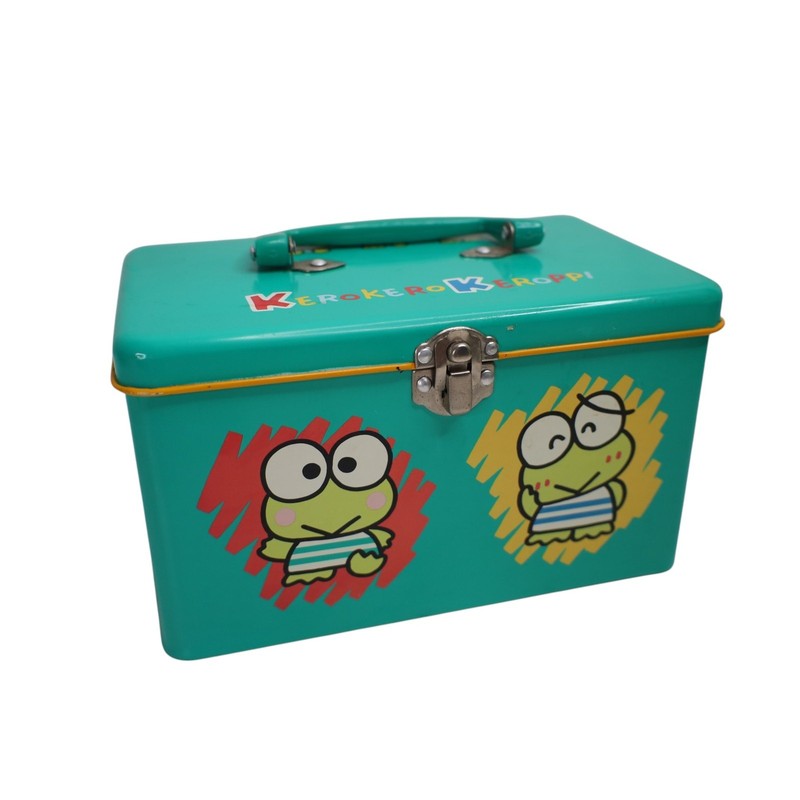 Vintage 1995 Sanrio Kerokero Keroppi Character Metal Tin Lunch Box