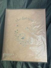 Vintage New Baby Book Our Baby Girl Birth Illustration C.R. Gibson Co. 1968 Cute