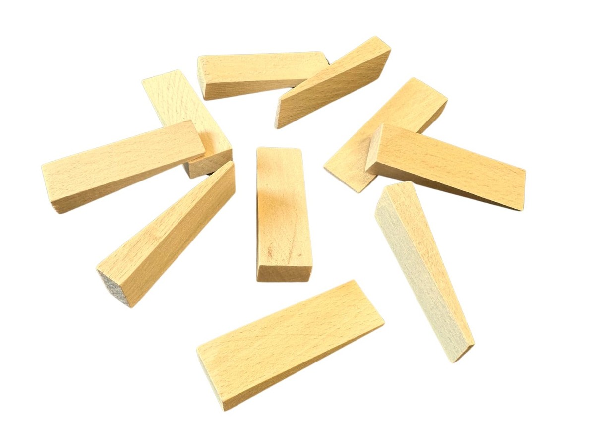10 PCS 65x20x12 mm Beech Wood Wedges Hardwood Doorstop Carpentry