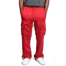 Men's Heavyweight Fleece Jogger Sweatpants with Cargo Pockets Athletic Pants NEW