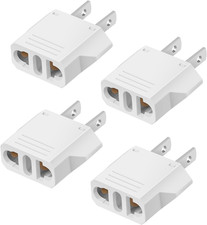 4 Pack European to US Plug Adapter, 220V to 110V Adapter Plug Converter, Travel