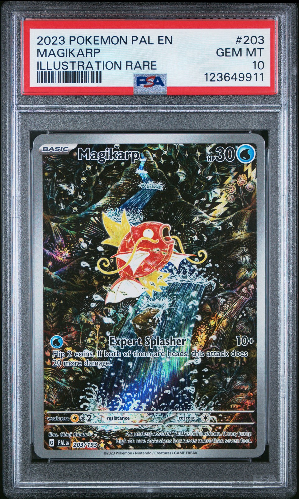 2023 POKEMON PAL EN-PALDEA EVOLVED ILLUSTRATION RARE #203 MAGIKARP PSA 10