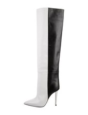 CHRISTIAN LOUBOUTIN Astrilarge Botta 100 Leather Knee-High Boots IT 38 Very Good