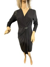 Soho Apparel Ltd. Women's Dress Faux Wrap - Black Size Small